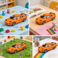 thumbnail image 4 of Modelo de coche a escala 1:64, vehículo de colección, decoración, modelo de aleación fundida a presión. Naranja, 4 of 5