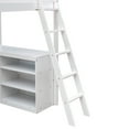 thumbnail image 6 of paproos Wood Loft Bed with Trundle, Heavy Duty Loft Bed Frame with Shelves and Desk, Loft Bed No Box Spring Needed (White), 6 of 10