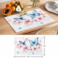 thumbnail image 6 of Butterfly Floral Placemats Set of 6, Watercolor Pink Blue Flower Butterflies Non-Slip Place Mats Washable Table Mats for Kitchen Dining Table Decorations Indoor/Outdoor, 6 of 9