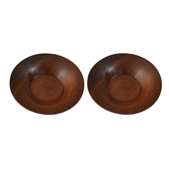 2 Pcs Barbecue Appetizer Wooden Snack Plate 10.50X10.50X2.00CM Light Brown