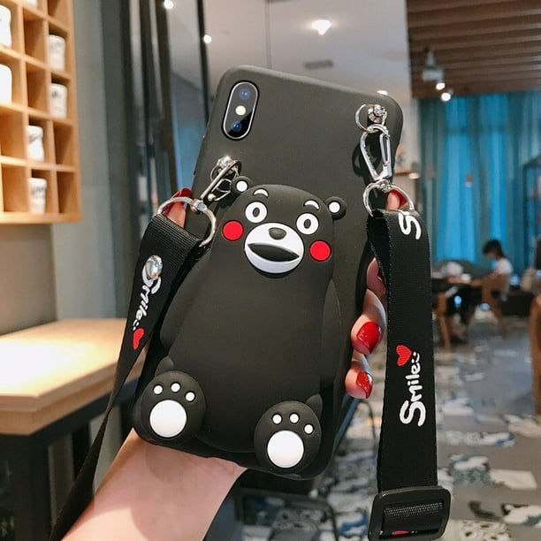 Funda con dibujo de gato en 3D para móvil, cartera bonita con cuerda para Samsung Galaxy A01, A02S, A03, A10E, A20, A30, A40, A50S, A60, A70, A80, A90 qiuyongmign unisex