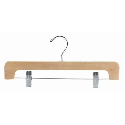 Decorative Wooden Pant/Skirt Hanger with Clips (Natural)