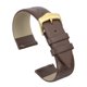 thumbnail image 1 of Correas de reloj de cuero genuino marrón de 20 mm con hebilla dorada para hombres y mujeres, 1 of 6