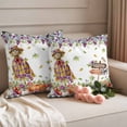 thumbnail image 2 of Fall Pumpkins Outdoor Waterproof Pillow Covers, Thanksgiving Wildflowers Grape Leaves Farmhouse Decorative Square Throw Pillowcase Sofa Cushion Sham for Patio/Couch/Chair, 24"x24" 2 Pack, 2 of 8