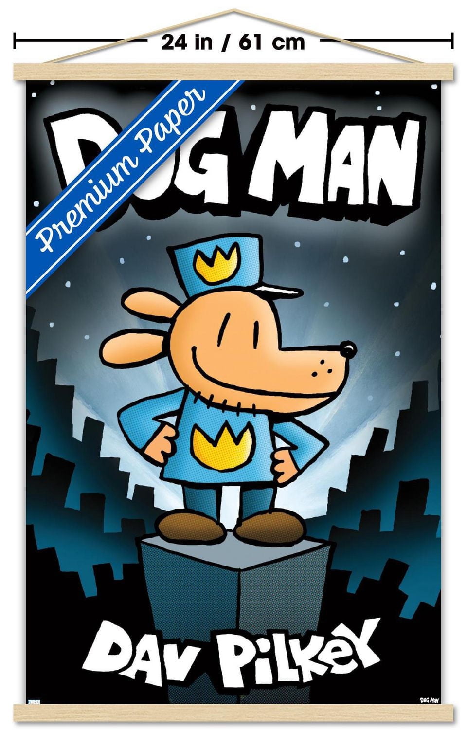 Dog Man - Book Cover (2016) Wall Poster with Magnetic Frame, 22.375" x 34"