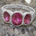 thumbnail image 5 of LBG British Made Classic 925 Sterling Silver Natural Pink Tourmaline Womens Anniversary Ring - 33 size options - Size 5.25, 5 of 7