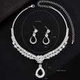 thumbnail image 3 of Faty-T Silver Crystal Bridal Wedding Jewelry Set Rhinestone Necklace Earrings Sets Prom Formal Costume Jewelry for Women and Brides, 3 of 6