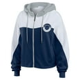 thumbnail image 2 of Women's WEAR by Erin Andrews Navy Dallas Cowboys Plus Size Color Block Full-Zip Hoodie, 2 of 5