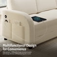 thumbnail image 5 of LLappuil Sectional Sofa, 85" Sectional Couch with Pull Out Sofa Bed King Size, 5 Seat Teddy Sofa Convertible Sofa Bed for Living Room Beige, 5 of 10