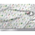 thumbnail image 2 of Soimoi Tissu en Coton Blanc Imprimé Feuilles de Cactus, Largeur 42 Pouces, 2 of 3