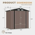thumbnail image 2 of BaPiPro 6'x4' Outdoor Metal Shed - Shed and Outdoor Storage for Garden Tools/Bikes/Garden Equipment, Lockable Waterproof, Brown, 2 of 8
