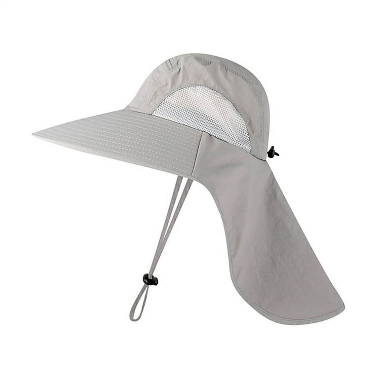 Men's Sun Hat with Neck Flap, Wide Brim Fishing Safari Hiking Hat, UPF 50+  Protection, Adjustable Chin Strap