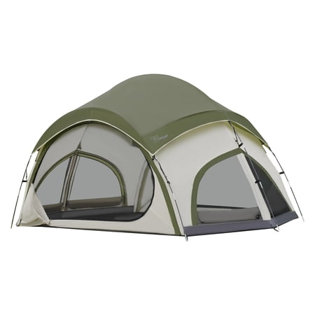 Vidalido 3-4 Person Camping Tent with 2 Large Mesh Door 4 Mesh Window Family Tents Double Layer Waterproof Portable Easy Setup Camp Tent Canvas Dome Tents for Camping Outdoor Hiking and Backpacking