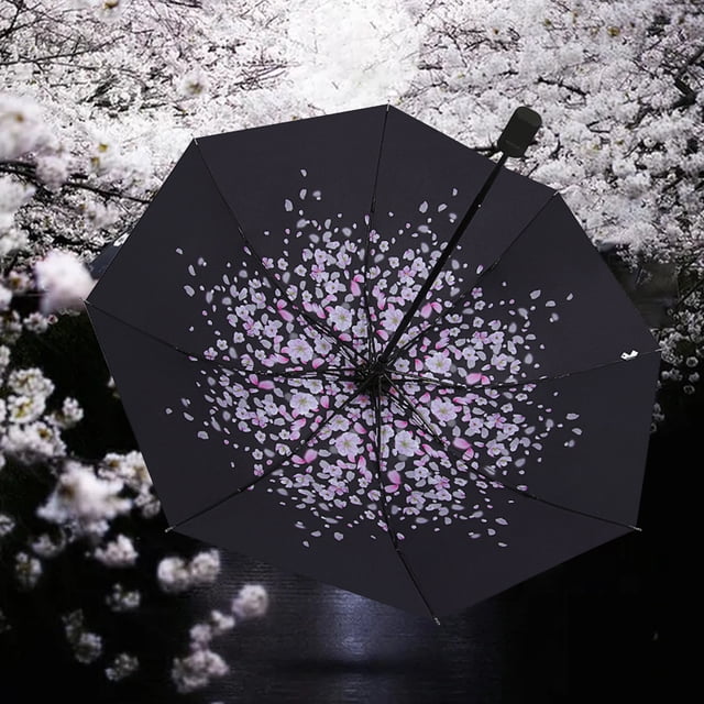 EGNMCR Camping et Randonnée Extérieur Parapluie Solaire Manuel à Double Usage pour la Pluie et la Pluie Parapluie Solaire Triples Pliant Parapluie Solaire Pliant Produits d'Ombrage