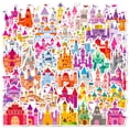 thumbnail image 1 of Pegatinas Pink Castle, 50 unidades, dibujos animados creativos de princesas, vinilo, 1 of 2