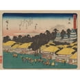 thumbnail image 2 of Andō Hiroshige 18x14 Black Ornate Wood Framed Double Matted Museum Art Print Titled - Tokaido Gojusantsugi, Pl.30 (1868-1912), 2 of 5