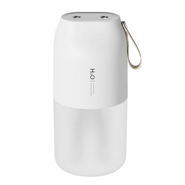 MasteelfCA 1 Set Dual Spray Battery Desktop Humidifier Portable Car Humidifier (White)