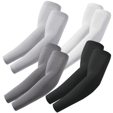 4 Pairs Arm Sleeves for Men Women, Compression Cooling Sun Sleeves, Sun Protection Arm Sleeves Long Arm Cover, Golf Cooling Sleeves for Running Cycling Basketball Fishing