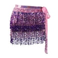 thumbnail image 4 of Tassel Belly Dance Short Hip Scarf Shiny for Beach Stage Performance Holiday Pink and Deep, 4 of 9