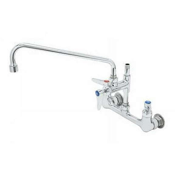 T&S Brass - 8'' Wall Mount Faucet, Ceramas, Add-On-Fct & 2'' Riser, 12'' Swing Nozzle, 1.0 GPM VR Aerator