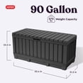 thumbnail image 2 of Keter Kentwood 92 Gallon Resin Deck Box-Organization and Storage for Patio Furniture Outdoor Cushions, Throw Pillows, Garden Tools and Pool Floats, Graphite, 2 of 10