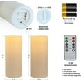 thumbnail image 4 of 12" x 5" Waterproof Outdoor Flameless Candles Battery Operated LED Flickering Pillar Candles with Remote and Timer for Indoor Outdoor Lanterns, Long Lasting, Ivory White Large, Set of 2, 4 of 10