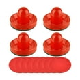 thumbnail image 1 of koolsoo 4 Poussoirs de Air Hockey et 8 Rondelles Rondelles de 2,5 Pouces pour Tables de Jeu Familiales Fête Rouge, 1 of 9