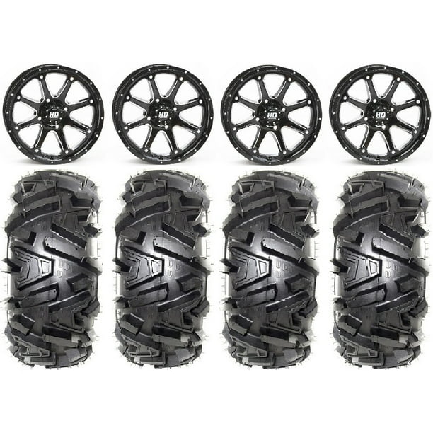 STI HD4 14" Wheels Black 27" Moto MTC Tires Sportsman 550