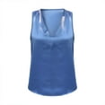 thumbnail image 4 of Ahabrexf Satin Camisole Tops for Women Deep V Neck Spaghetti Straps Summer Casual Top 1 Pc, 4 of 6