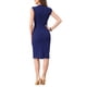 thumbnail image 3 of Vestido de tubo sin mangas para mujer Inspire Chic, vestido profesional de oficina XL en azul oscuro, 3 of 6