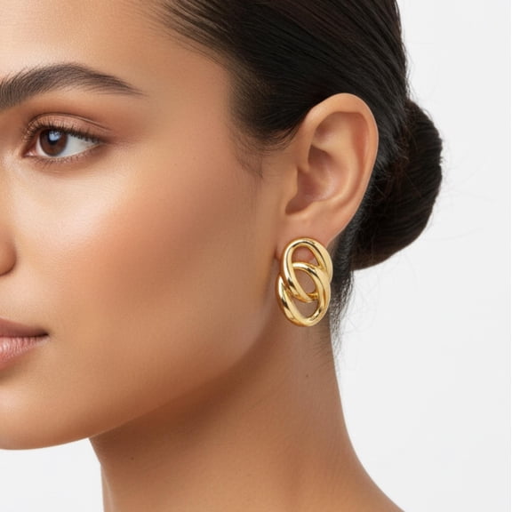 18k Gold Plated Knot Stud Earrings Set for Women Trendy Stylish Golden Hypoallergenic Lightweight Stainless Steel Non tarnish Earring Birthday Valentines Day Gift for Wife Girlfriend