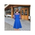 thumbnail image 5 of Sunny Fashion Girls Dress Blue Knit Sheer Polka Dot Keyhole Flutter Flared Birthday Dance Holiday 12 Years, 5 of 6