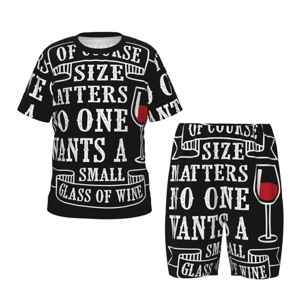 Balery Wine Funny Conjunto de Pijama Infantil de Manga Corta con Estampado – Ropa de Dormir de Algodón Suave-Large