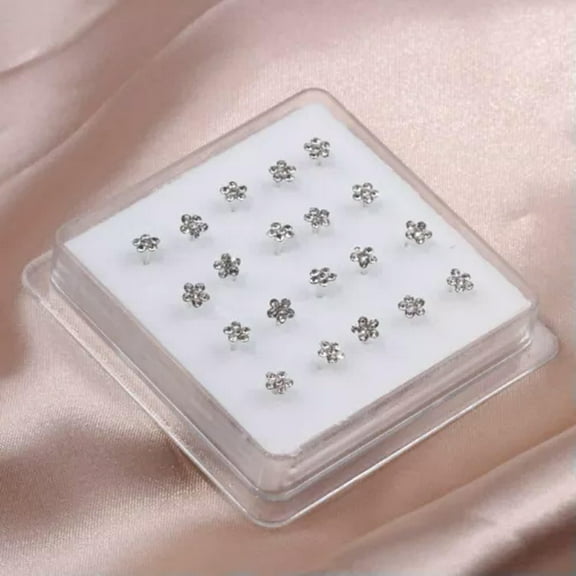 EOEMY Multiple Styles 20Pcs Nose Studs Rings Piercing Pin Body Jewelry -12