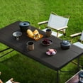 thumbnail image 5 of 4Ft Folding Table Portable Heavy Duty 400 lbs Wood Grain Top for Meeting Picnic Camping Wedding Black, 5 of 6