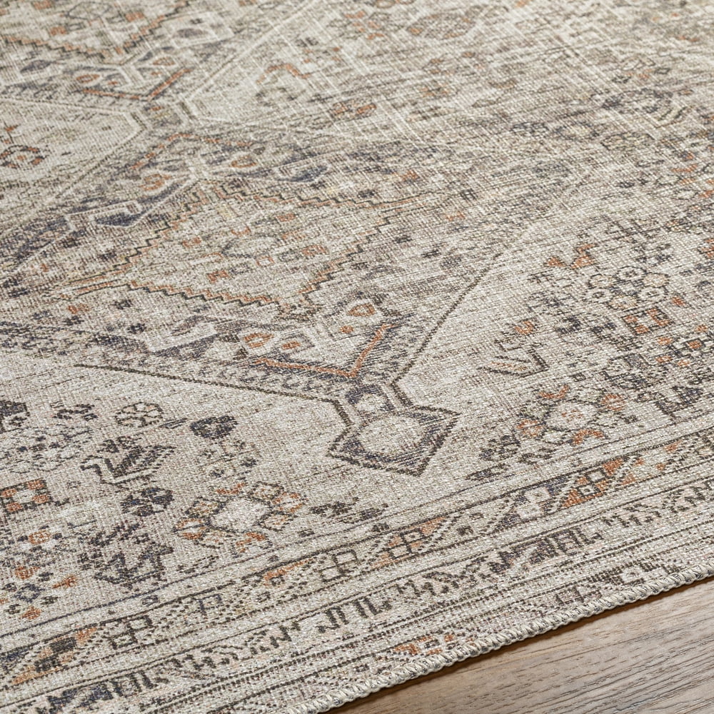 Livabliss Washable Rugs for Living Room, 3x8 Amelie Traditional Gray Runner Area Rug, Bedroom Dining Room Home Decor Stain Resistant Carpet (2'7" x 7'10" Runner)