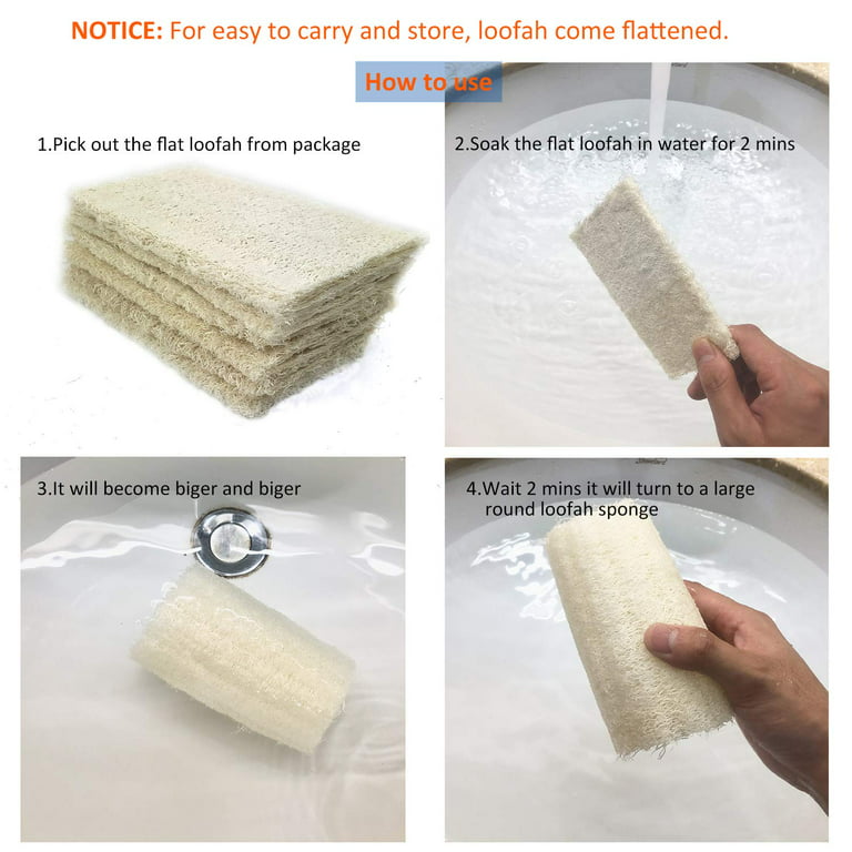6-Pack Loofah Sponge Measured in 4 Inch Length Natural Loofah Body Perfect for Kitchen Household Use Body Personal Skin Care Use - Walmart.com