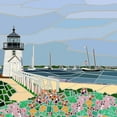 thumbnail image 2 of Mandell, Jonathan 15x15 Gold Ornate Wood Framed with Double Matting Museum Art Print Titled - Nantucket Lighthouse, 2 of 4