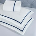 thumbnail image 5 of Superior Riverton Embroidered Cotton Duvet Cover Set, Full/Queen, White/Navy Blue, 5 of 11
