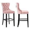 thumbnail image 4 of WestinTrends Wordford 29" Tufted Velvet Bar Stool (Set of 2), Black/ Pink, 4 of 11