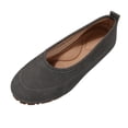 thumbnail image 2 of Flats for Women Dress Shoes: Round Toe Suede Foldable Comfortable Casual Slip On Ballet Loafers for Driving Work 37, 2 of 9