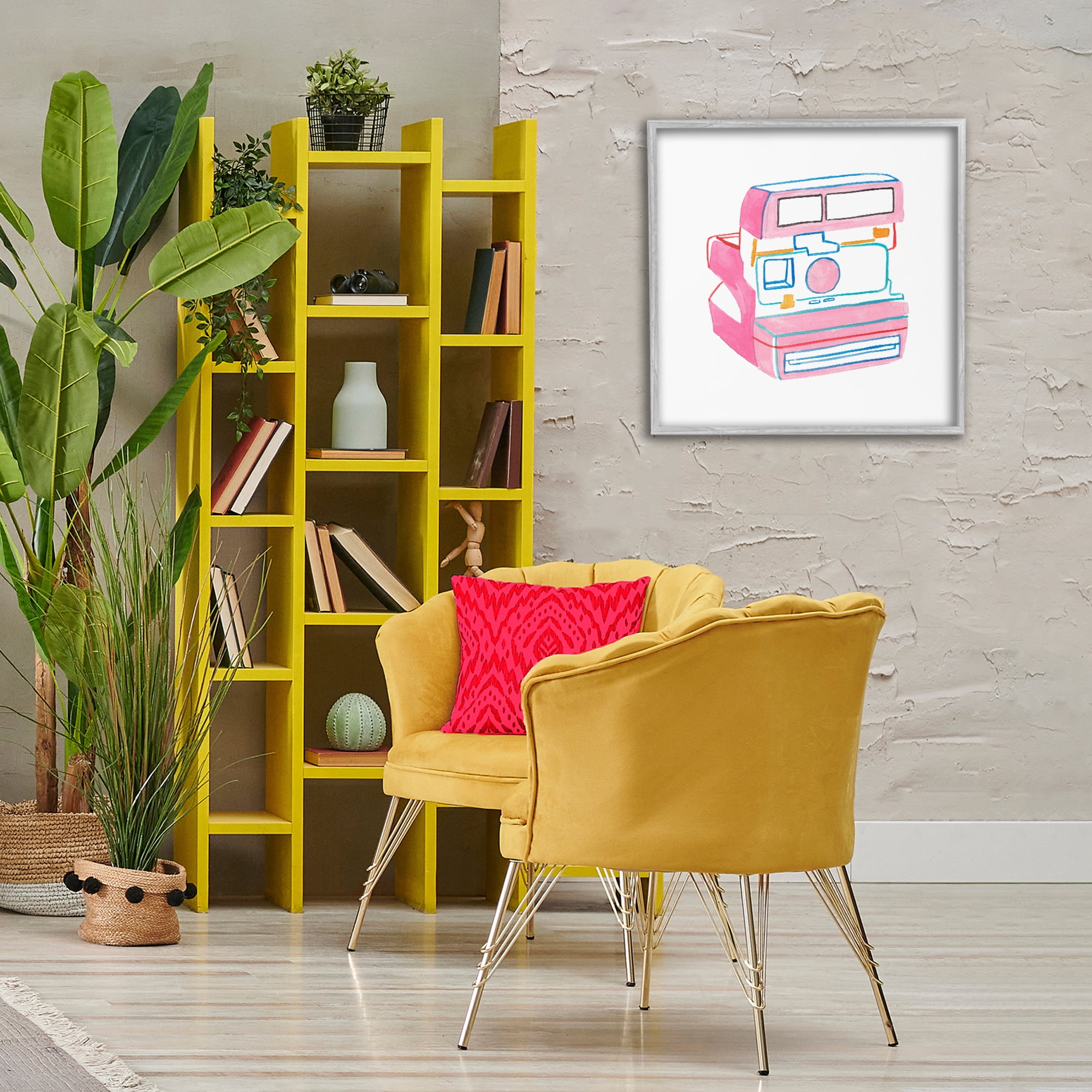 Stupell Industries Retro Film Camera Novelty Painting Gray Framed Art Print Wall Art, 24 x 24