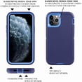 thumbnail image 4 of Entronix Heavy Duty Case Designed for iPhone 12 Pro Max, Shockproof Triple Layer Rugged Case (Blue), 4 of 7