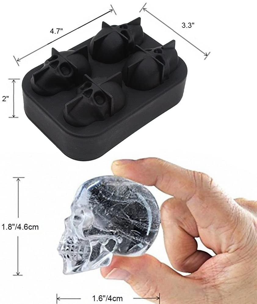 Skull Shaped Whisky Cocktail Ice Cubes Tray Silicone Mold Candy Ice Cream Mold Pudding Soap Ice Moulds Halloween gift Skull Shaped Whisky Cocktail Ice Cubes Tray Silicone Mold Candy Ice Cream Mold Pudding Soap Ice Moulds Halloween gift