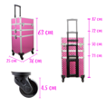 thumbnail image 2 of Neceser Cosmetiquera 3 En 1 De Aluminio Con Ruedas Rosa Importadora La Merced Neceser Cosmetiquera 3 En 1 De Aluminio Con Ruedas Rosa, 2 of 3