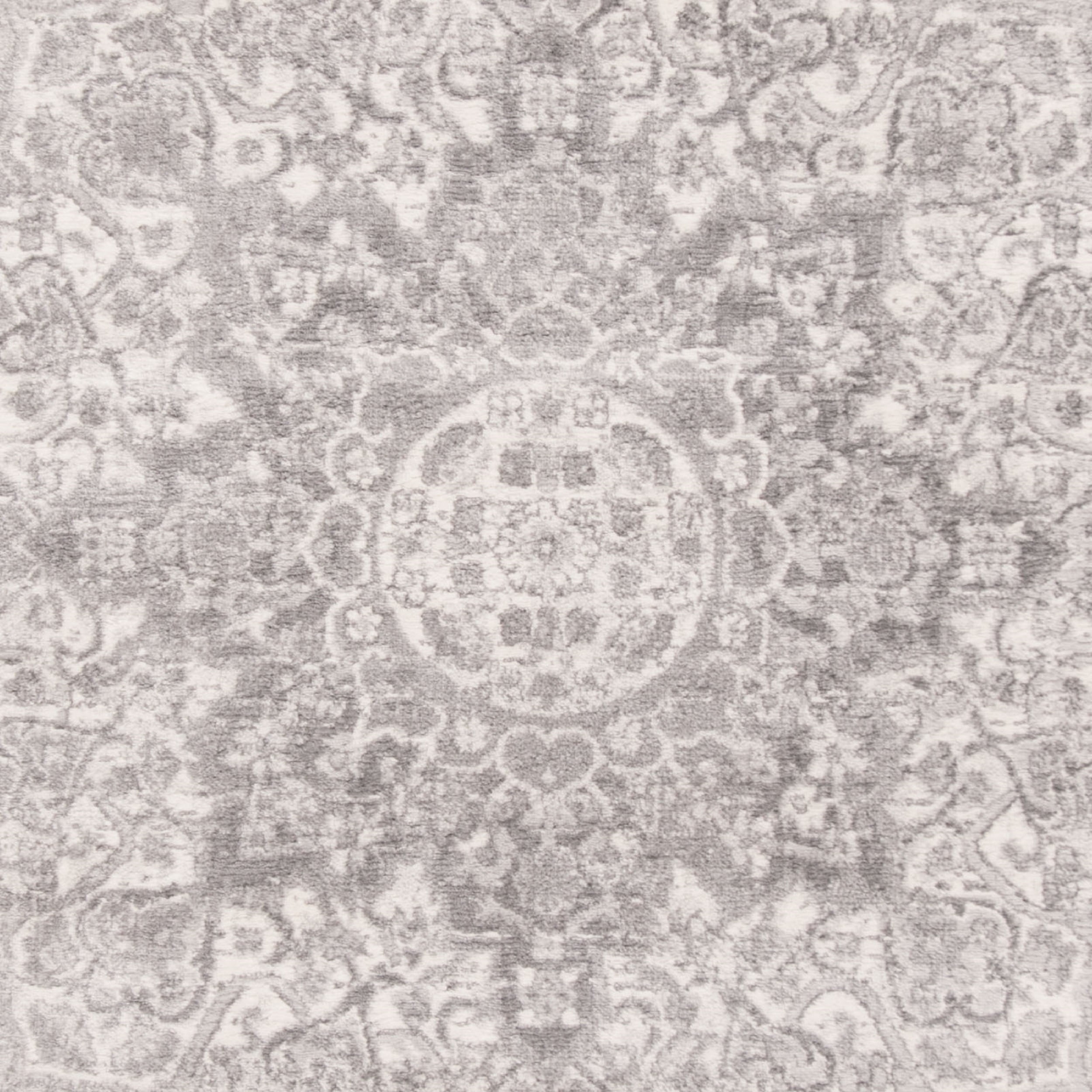 SAFAVIEH Brentwood Dimitri Floral Bordered Area Rug, 6'7" x 6'7" Square, Grey/Ivory