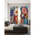 thumbnail image 3 of 1 Set Of 2 Panels, Fashionable Digital Printed Flower Pattern Curtains For Living Room, Bedroom, Indoor & Outdoor Window Curtains, Home Furnishing Dec, 3 of 5