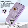 thumbnail image 6 of ELEHOLD for iPhone 11 Pro Wallet Case with Card Holder, PU Leather Shockproof Crossbody Case with Metal Snap Adjustable Strap Lanyard Compatible with iPhone 11 Pro,Purple, 6 of 7
