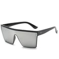 thumbnail image 2 of Sunglasses for Men Women Semi-Frame Wrap Around UV400 Protection TR90 Frame Driving Shades（Silver）, 2 of 9