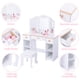 thumbnail image 1 of Juego de Tocador para Niñas con Espejo y Cajón, Mesa de Maquillaje de Madera con Silla, Perfecto para Niñas de 3 a 9 Años, Blanco, 1 of 2
